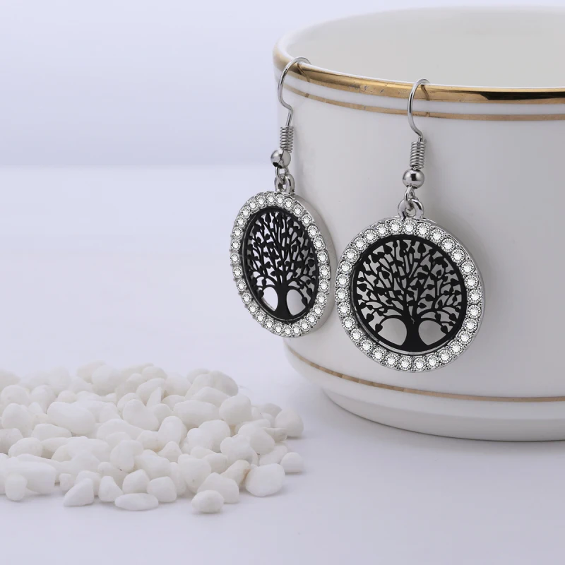 Классический Дерево жизни серьги ювелирных изделий Золотой/золотой с розовым