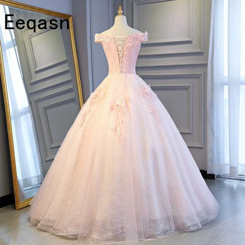 Vestidos дебютанты розовые пышные платья 2020 кружевное бальное платье с открытыми