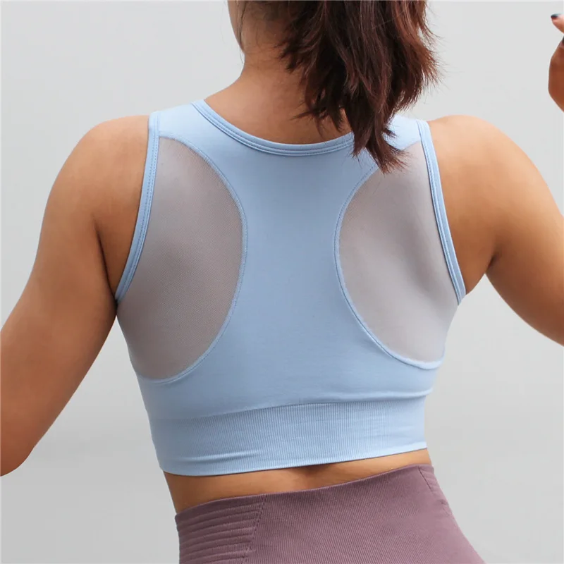 Для женщин Бесшовные Спортивные бюстгальтеры сексуальный для спортзала фитнеса