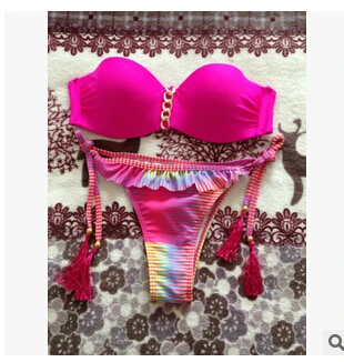 Europe and the United States new bikini candy color bind sexy lady fission swimsuit |