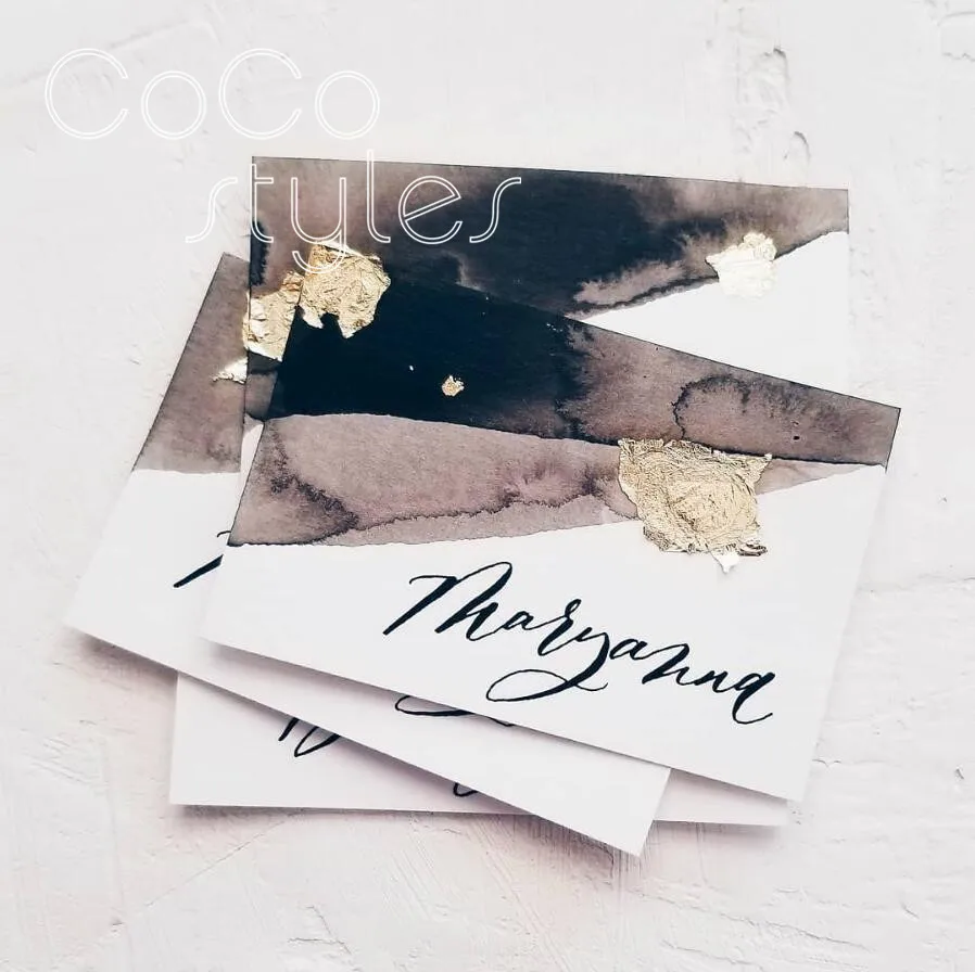 Cocostyles Индивидуальные Красивые цвета воды печати дизайн Спасибо карты с ручной