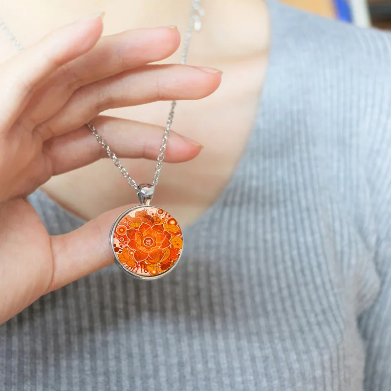 Модная подвеска в виде цветка мандалы ожерелья и ювелирные изделия купол из хны