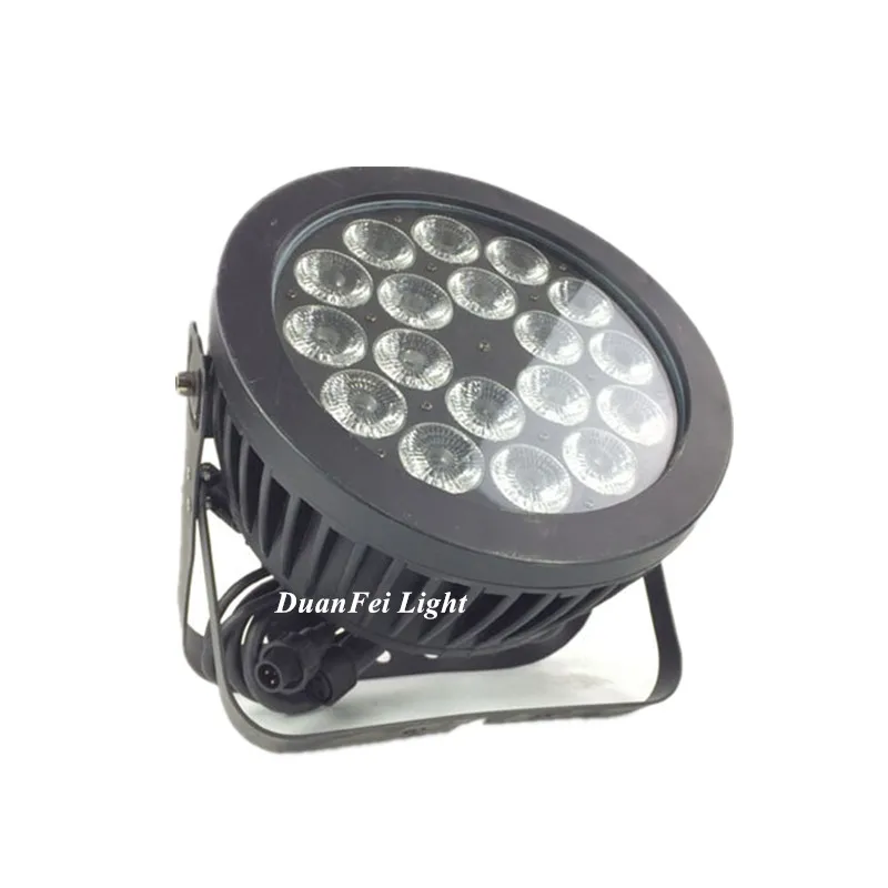 С корпусом полета 4 шт./лот IP65 led тонкий par rgbw 18x10W 4in1 светодиодный плоский прожектор