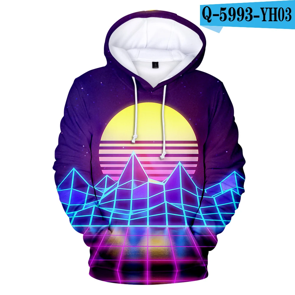 3D Новинка, Vaporwave, 3D толстовки, Мужская/Женская мода, принт, толстовка, пуловер, Vaporwave, длинный рукав, с капюшоном, унисекс, уличная одежда, топы - Цвет: 3D