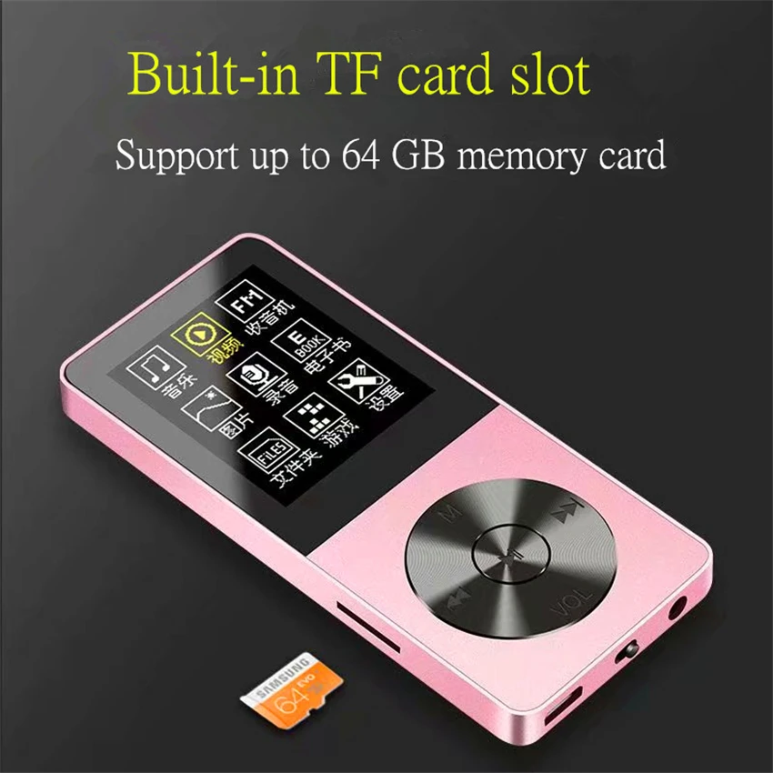 JS-09 Мини Спортивный MP3 музыкальный плеер 8 Гб TFT экран запись HIFI Поддержка TF карта