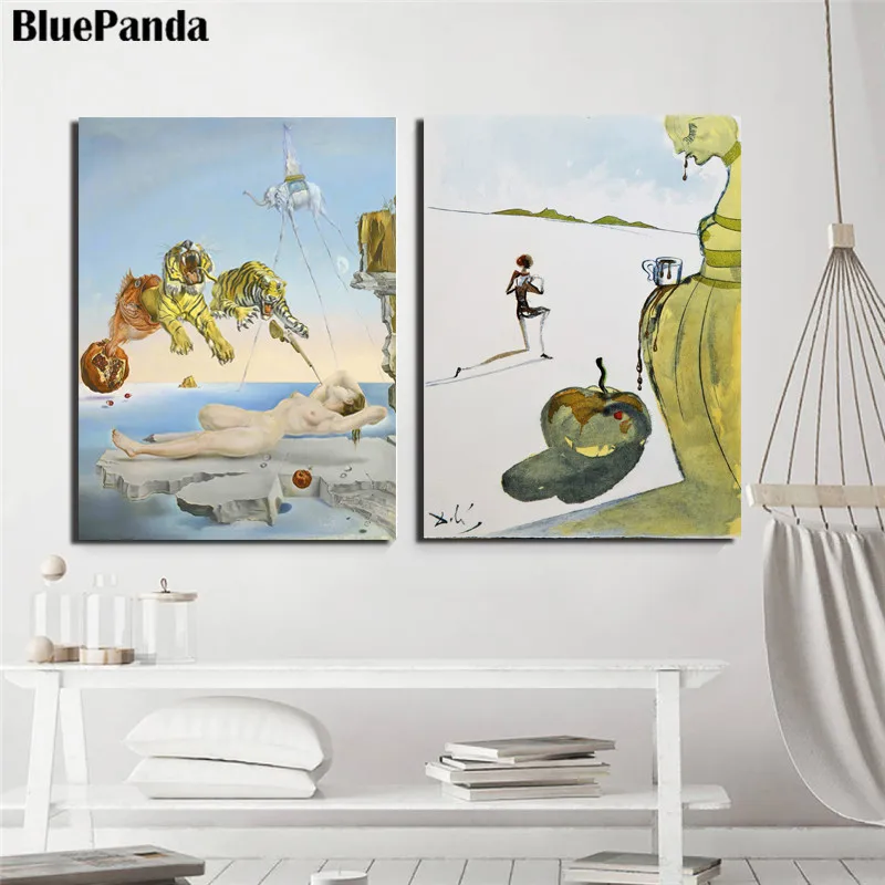 Salvador Dali Clock Классический абстрактный плакат с принтом картина маслом на холсте