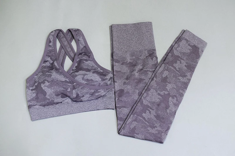 Camouflage Sport Yoga Set Fitness Tracksuit Women Suit Jogging Training Running Sports Bra+Legging Gym Clothing | Спорт и