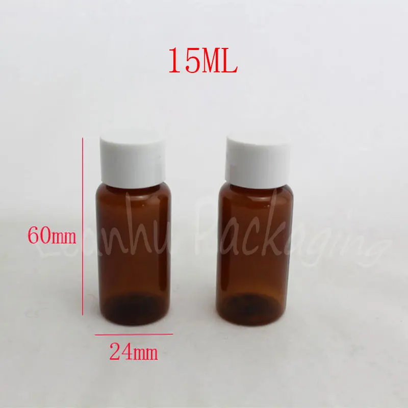 

15ML Brown Mini Plastic Bottle , 15CC Lotion / Toner Sample Packaging Bottle , Empty Cosmetic Container ( 50 PC/Lot )
