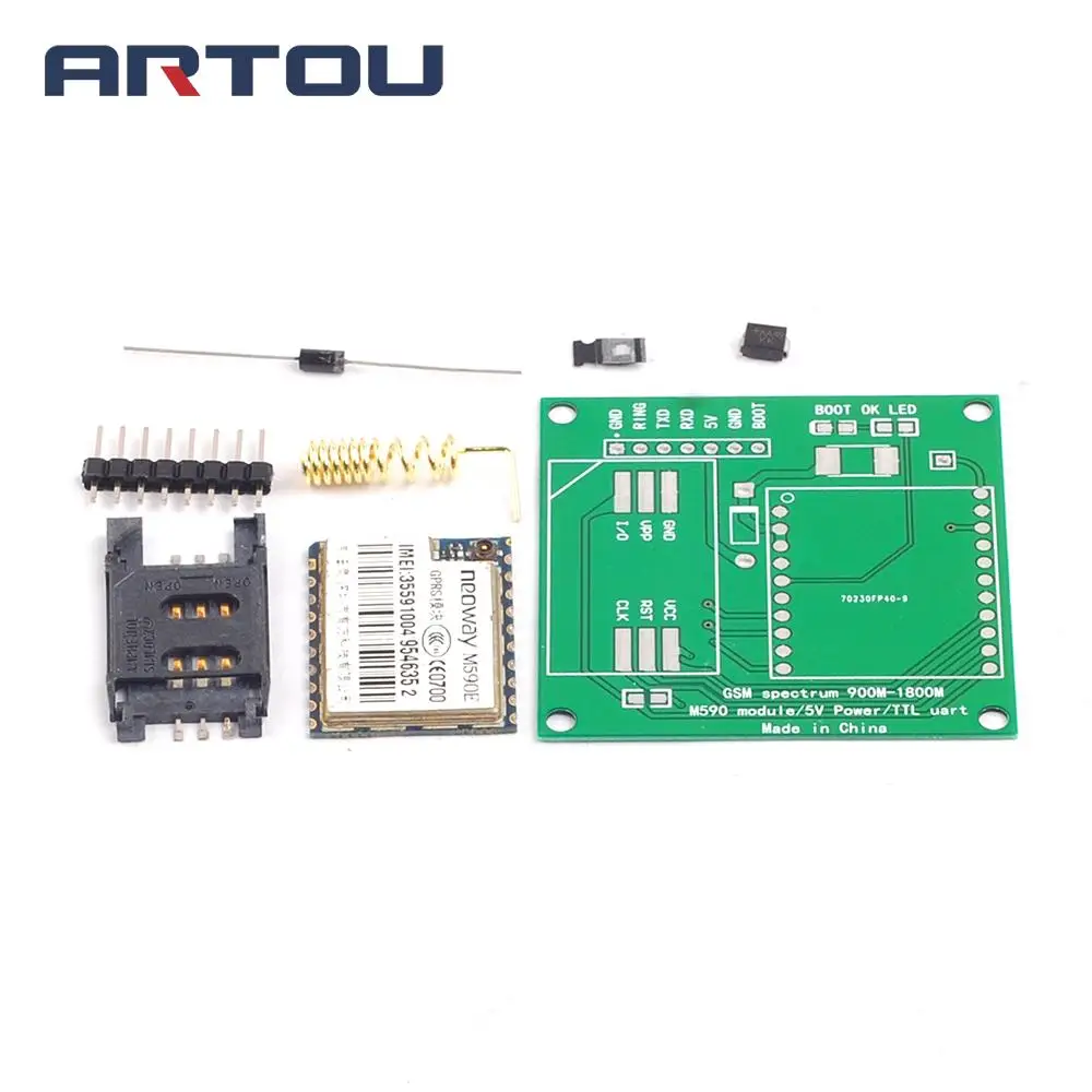 M590E GSM GPRS плата модуля частоты SMS сообщения Diy наборы M590 стандартный набор инструкций ЦП MCU для TTL теста 5V 1A