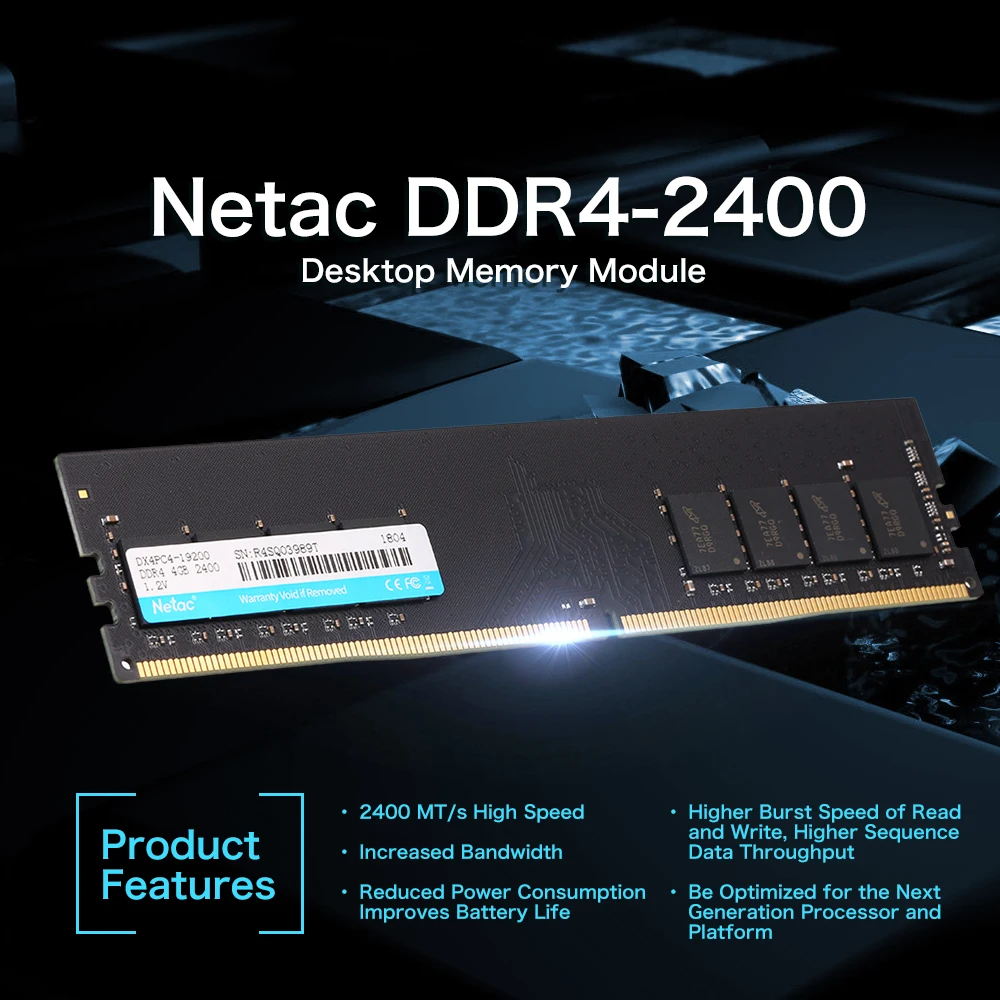 Netac профессиональный настольный компьютер RAMS DDR4 4 Гб 2400 МГц разъем для ОЗУ адаптер