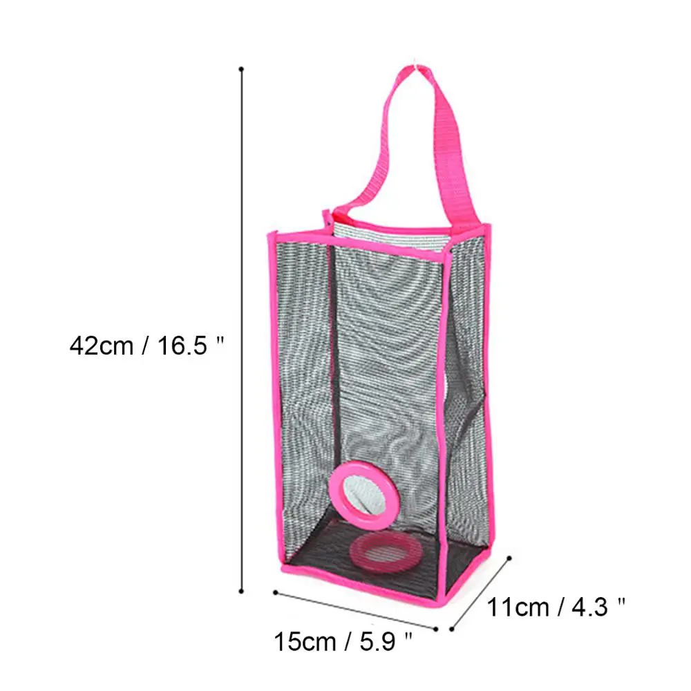 Hanging Mesh Garbage Bag Organizer Dispenser Kitchen Wall Mount Reusable Grocery Bags Holder Net Trash Storage | Дом и сад