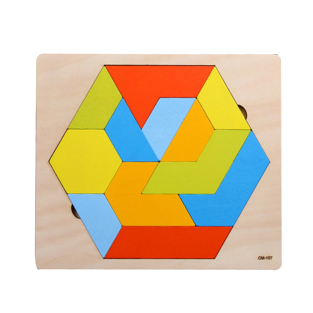 Tangram Деревянные красочные животные дорожного движения геометрические головоломки доска Развивающие детские игрушки набор - Цвет: Tangram
