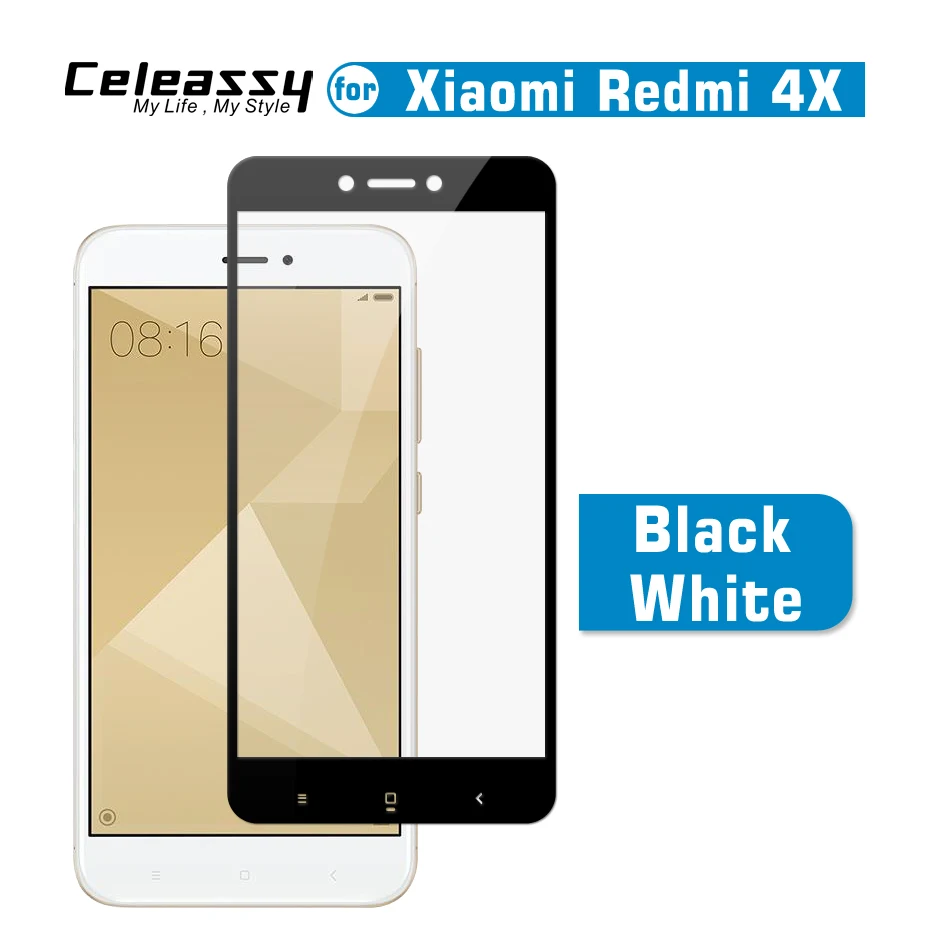 Протектор экрана из закаленного стекла 2 5D 9H 0 3 мм для Xiaomi Redmi 4X полное покрытие