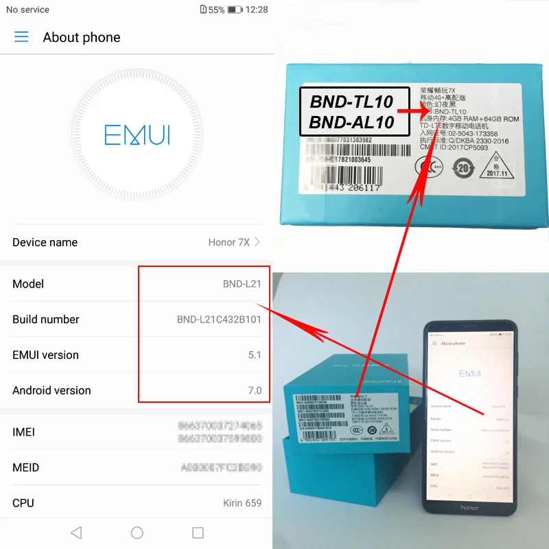 Глобальной прошивки Huawei Honor 7x5.93 &quotполный вид Экран 2160 * 1080pix оты смартфон Octa Core 2.4