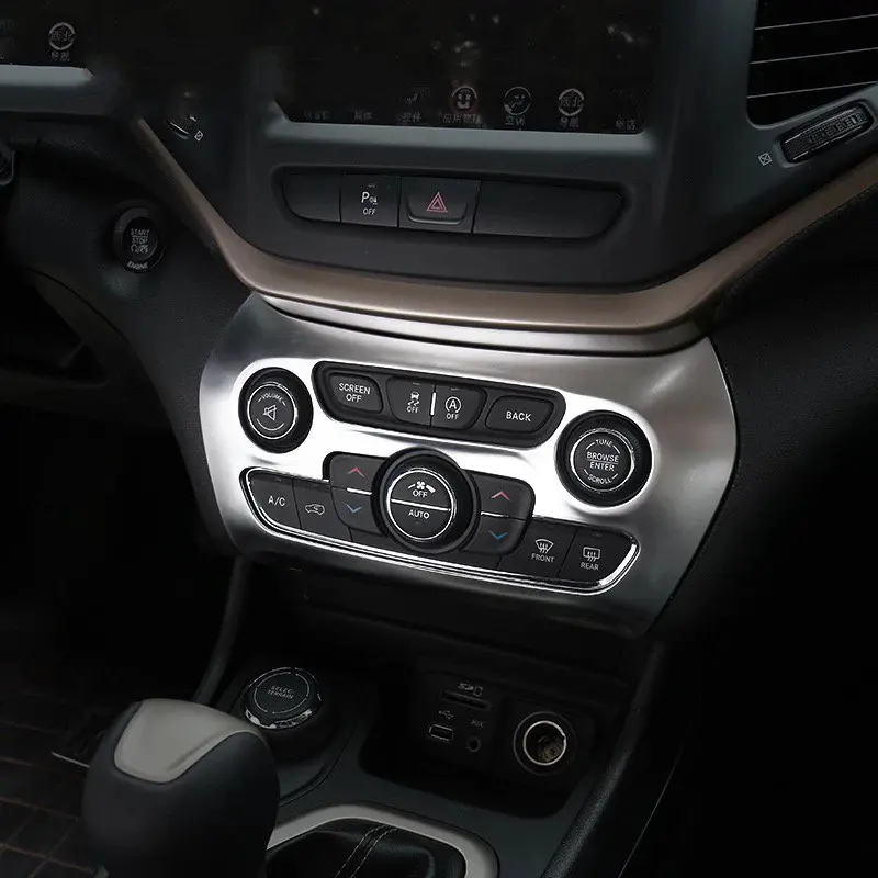 1 шт. Хромированная ручка переключателя кондиционера для Jeep Cherokee|Лепнина