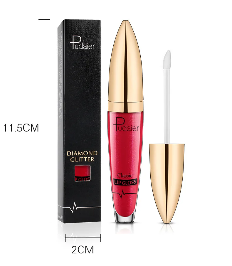 Pudaier 18 Colors Diamond Glitter Liquid Lipstick Makeup Shiny Lipgloss Waterproof Long Lasting Lip Gloss Cosmetics |