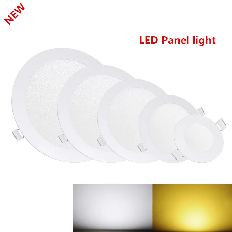 

1X Ultra Thin Led Panel Downlight 3w 6w 9w 12w 15w 18w LED Round Ceiling Light Built-in AC85-265V LED Panel Light SMD2835