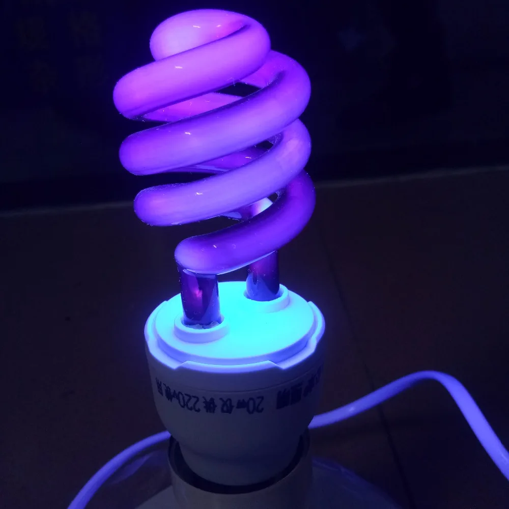 

E27 40W 220V Ultraviolet light energy saving bulb spiral quartz Fluorescent UV black light Violet CFL 365nm stage effect lamps