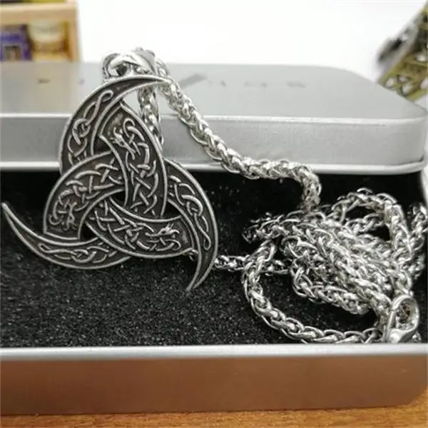 Necklace -Opp bag Кельтский Узел Дракон амулет языческая подвеска в винтажном стиле Гламурные ювелирные изделия для мужчин ожерелье 1 шт - Окраска металла: Necklace -Opp bag