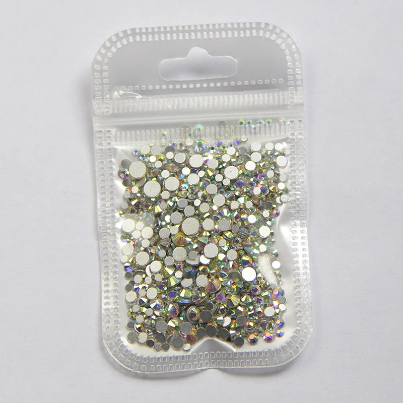 Mix 6 size Colorful MSHING99, 1000 шт, 1 упаковка, цветные Стразы для ногтей, аксессуары для дизайна ногтей, разные размеры, для маникюра, сверкающие, Кристальные 3D украшения для ногтей - Цвет: Mix 6 size Colorful
