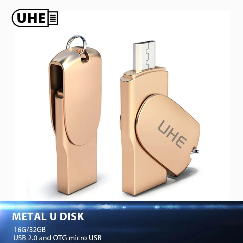 UHE USB Flash Drive 32GB 3.0 Pendrive For PC Metal flash disk for Iphone 8 plus pen drive personalizado OTG flashdisk | Компьютеры и