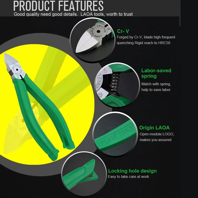 LAOA бренд Пластик кусачки диагональные боковые ножи для украшения плат карты