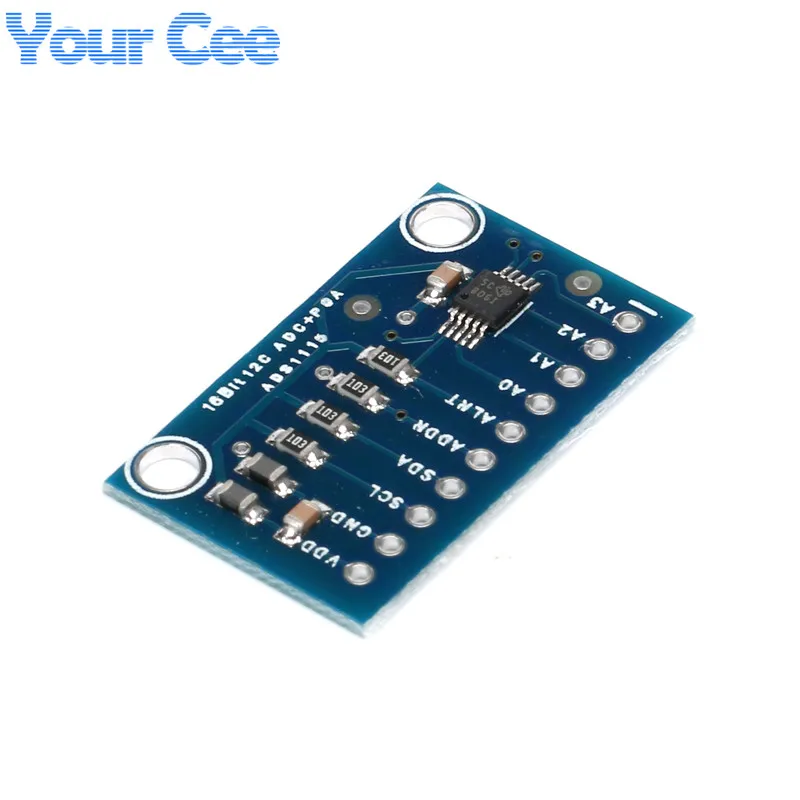 ADS1115 ADC ультра-компактный конвертер ADC модуль макетная плата I2C 4 канальный 16-точности преобразования