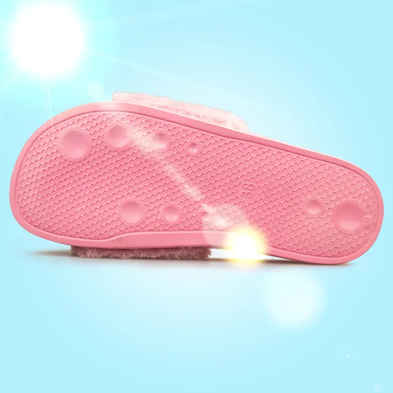 Шерсть женщин Платформы Тапочки 2017 Мода Удобные Дизайнер Флип-Флоп Дамы Плюшевые