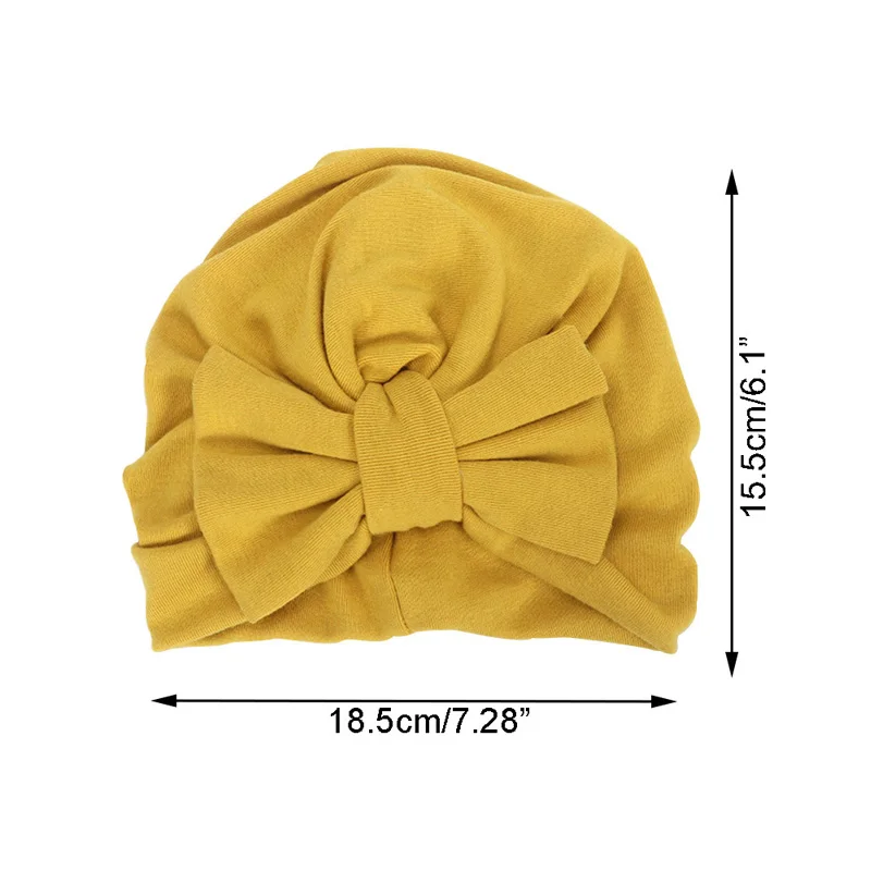New Winter Baby Hat for Girls Big Bow Autumn Turban Cap Photography Props Infant Beanie Girl Accessories 12 Colors | Детская одежда и