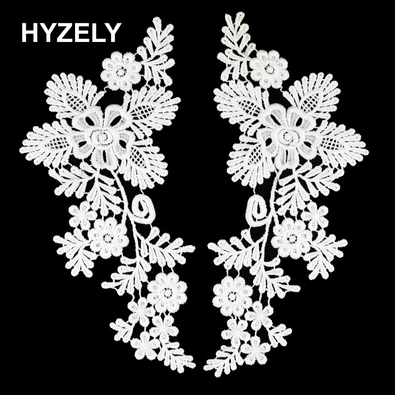 1 шт. белая Цветочная вышивка ткань с кружевной аппликацией сеткой жаккард