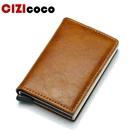 Мужской противокражный винтажный кошелек Cizicoco, блокирующий Rfid-бумажник, Защитный металлический кошелек унисекс