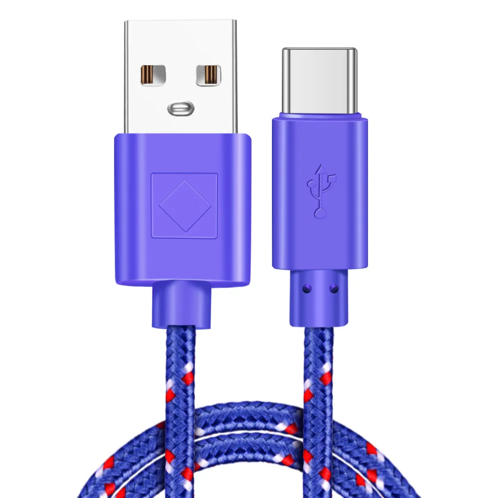 Кабель OLAF Type C в нейлоновой оплетке USB 1 м 2 3 Синхронизация данных Быстрая зарядка