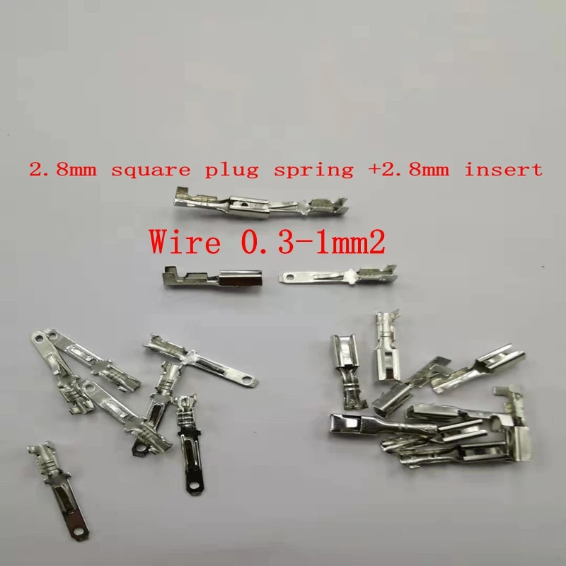 

2.8mm tinned square plug spring insert male and female plug terminal connector car motorcycle quick connector line terminal