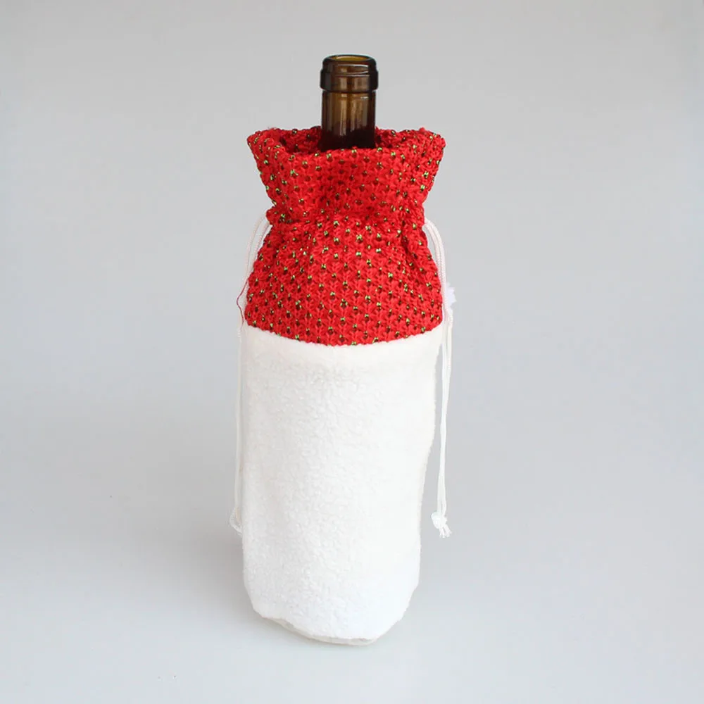 Christmas Santa Claus Red Wine Bottle Cover Bags Decoration Home Party Decor cooler W301030 | Дом и сад
