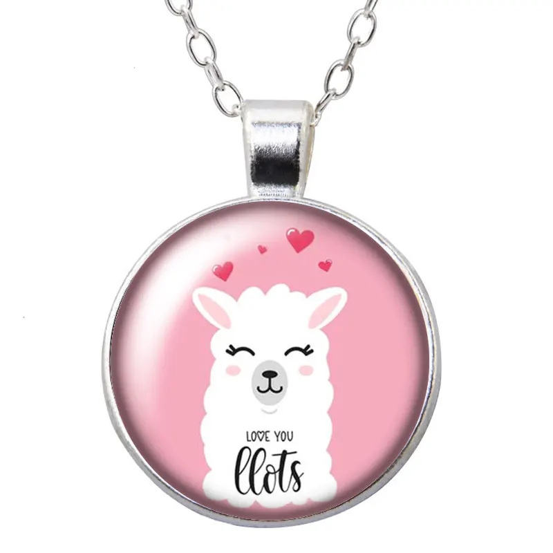 Beauty no prob llama Alpaca Silver color/Bronze Pendant Necklace 25mm Glass Cabochon Woman Girls Jewelry Birthday Gift 50cm | Украшения и
