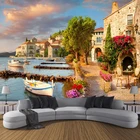 Пользовательские 3D обои фрески гавани маленький город пейзаж 3D фото настенные панно обои для гостиной спальни фон домашний декор