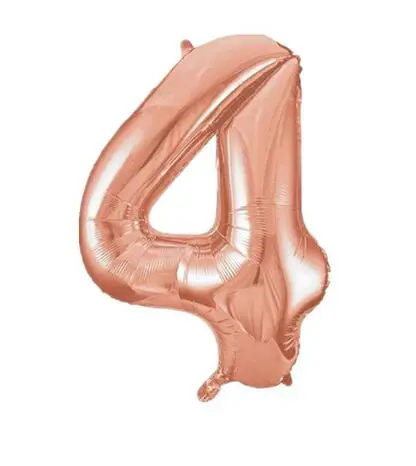 Number 4 16 40 дюймов Baby Shower розовые золотые шары из фольги в виде цифр большая цифра гелиевые шарики свадебные украшения на день рождения - Цвет: Number 4