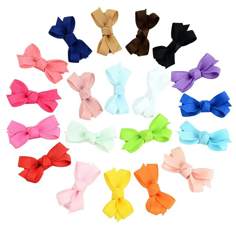 20 шт./лот детские заколки для волос с бантом маленькая лента полностью