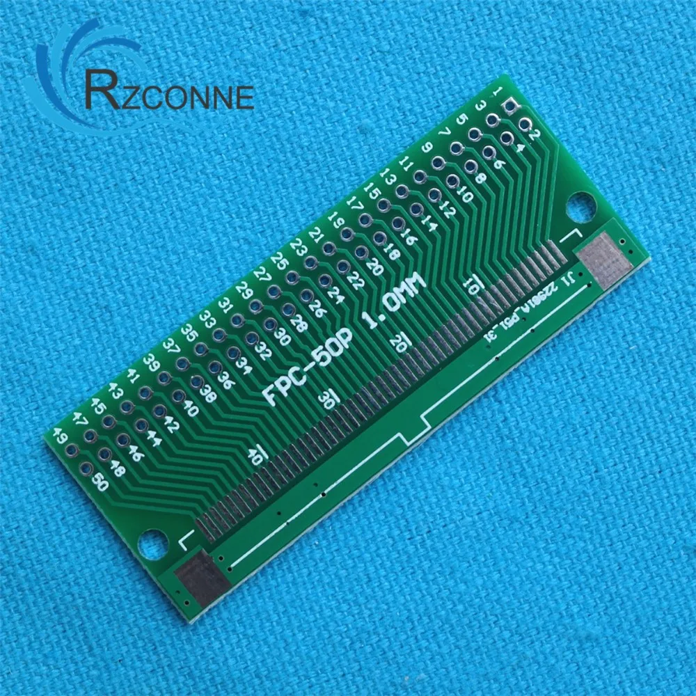 3pcs/lot 50P FFC FPC Adapter Plate 0.5MM/1.0MM Pitch to 2.54mm 50Pin Flat Cable Socket Connector for PCB Board TFT LCD new | Компьютеры и