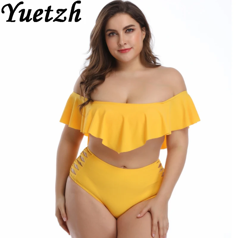 Новинка сексуальное бикини с высокой талией для женщин размера плюс купальник