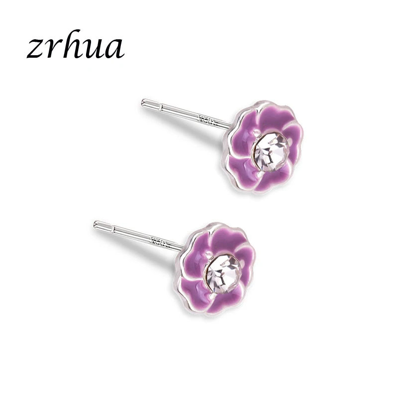 ZRHUA 2018 новые модные красивые серьги гвоздики с цветами для женщин ювелирные