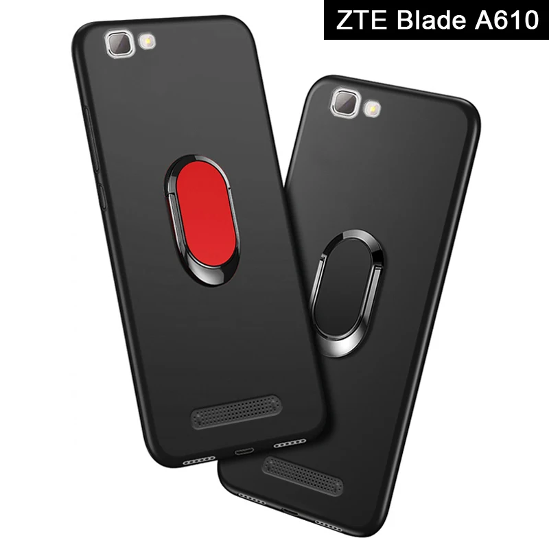 

Cover for ZTE Blade A610 Case 5.0" Soft Black Silicone Magnetic Car Holder Ring Funda for ZTE Blade A610 A610C V6 Max A612 Cases