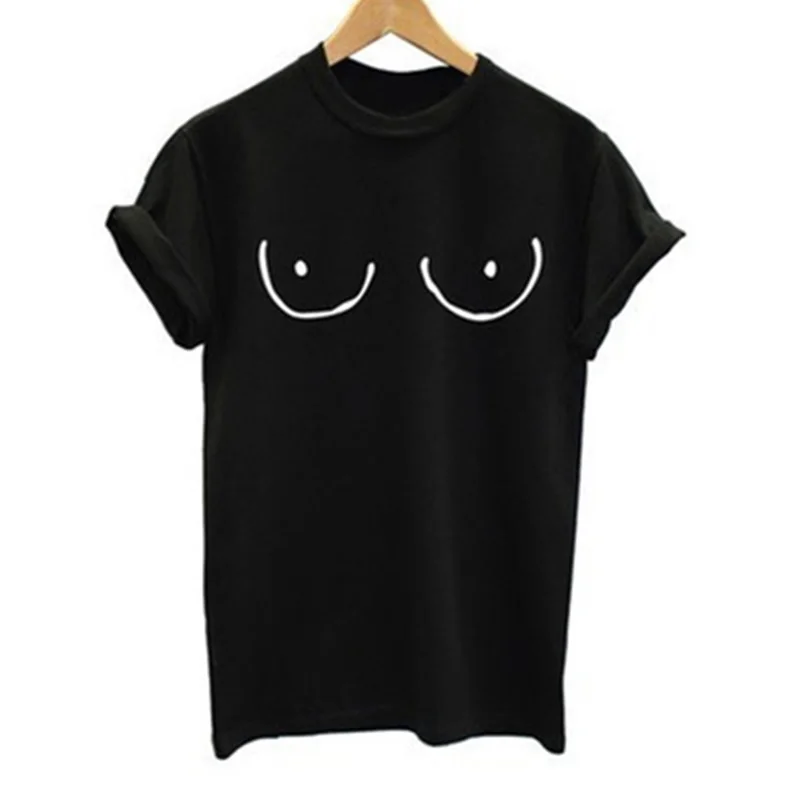 2019 Новая Летняя Сексуальная соска женская футболка черная белая одежда для клуба