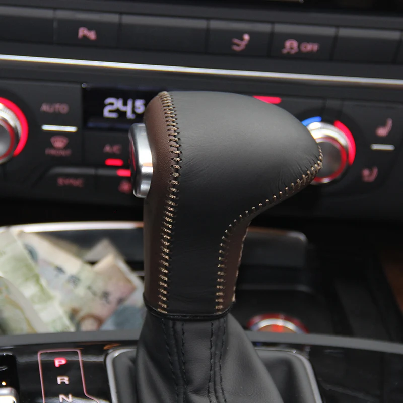 Чехол из натуральной кожи для Audi A6L или A4L чехол автомобиля на ручку переключения