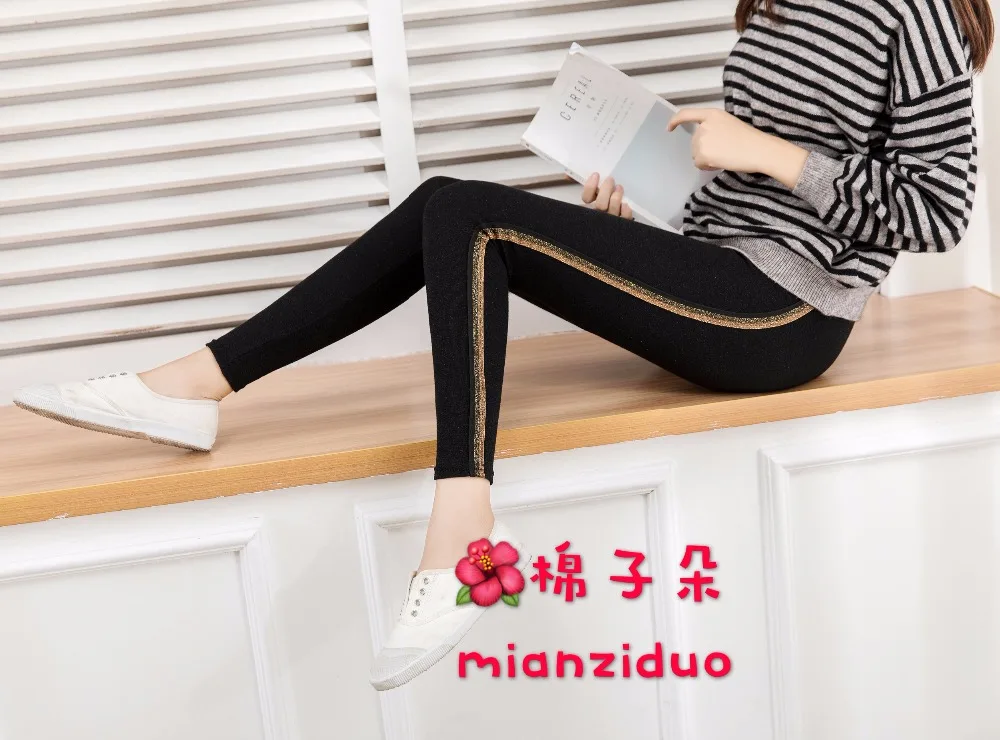Mianziduo 2019 New Fashion Women's Spring And Summer High Elasticity Free Shipping Golden Cotton Leggings Pajamas Pants | Женская