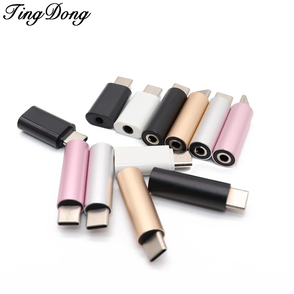TingDong Тип C USB к 3 5 мм аудио адаптер для внешнего микрофона разъем наушников