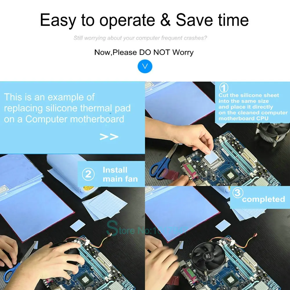 1 шт. белый 100x100x0,5 мм GPU SMD DIP IC чип PS PC чипсет силиконовая проводящая Тепловая прокладка