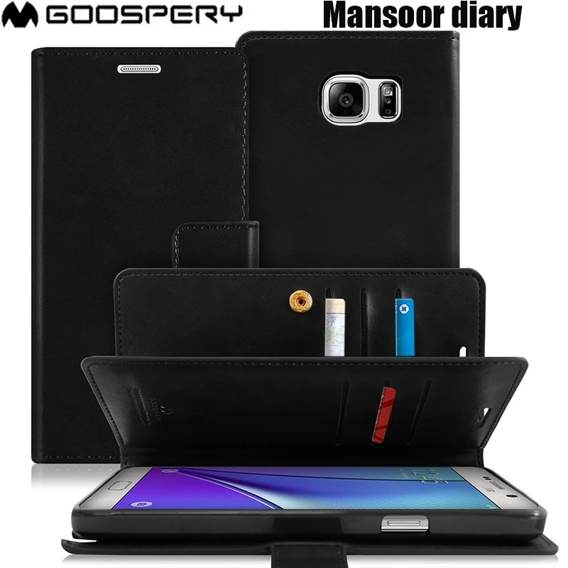 Чехол книжка Mercury Goospery Mansoor Diary с двойным бумажником для Samsung Galaxy S7 Edge S8 S9
