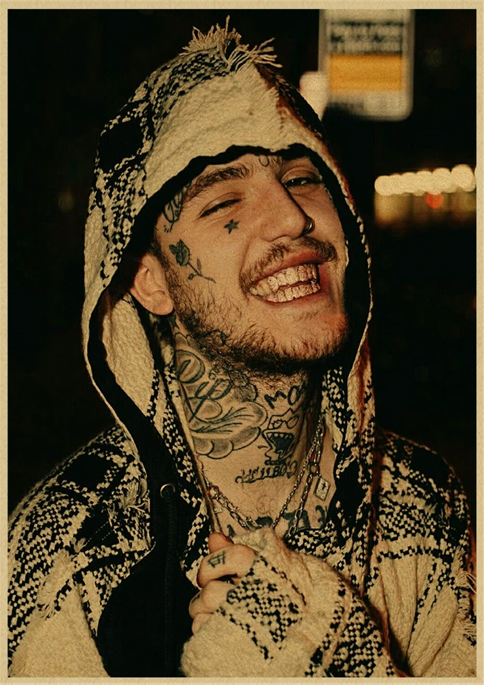 Рэпер Lil Peep плакат крафт-бумага наклейки на стену ВИНТАЖНЫЙ ПЛАКАТ качество для гостиной домашний декор - Цвет: Прозрачный