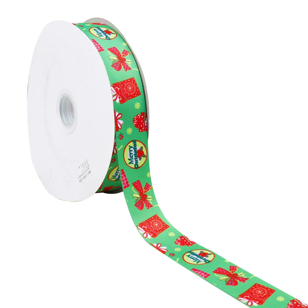 

5Y/lot 38mm Christmas Printing Grosgrain Ribbon Santa Claus Printed DIY Hairbows Accessories Wedding Party Decoration